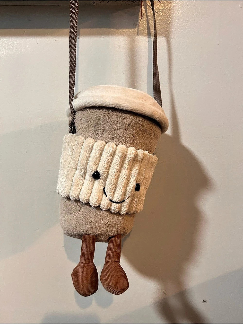jelly cat Coffee-To-Go Bag Plush Coffee Cup Crossbody Bag Like New